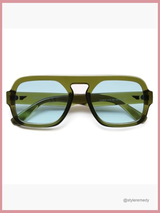 Retro Square Aviator Sunglasses with UV400 Protection main image 6